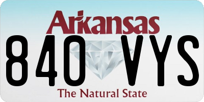 AR license plate 840VYS