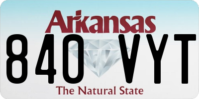 AR license plate 840VYT