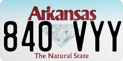 AR license plate 840VYY