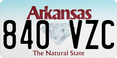 AR license plate 840VZC