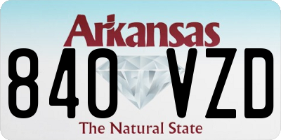 AR license plate 840VZD