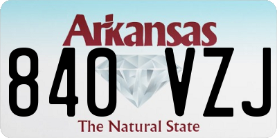 AR license plate 840VZJ