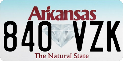 AR license plate 840VZK