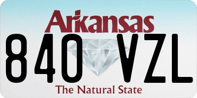 AR license plate 840VZL