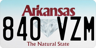 AR license plate 840VZM