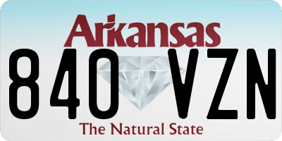 AR license plate 840VZN