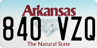 AR license plate 840VZQ