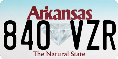 AR license plate 840VZR