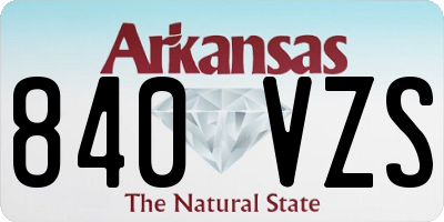 AR license plate 840VZS