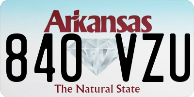AR license plate 840VZU
