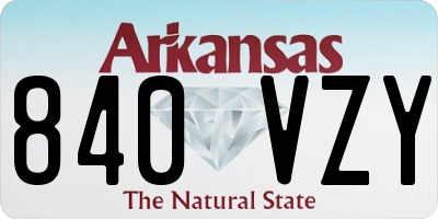 AR license plate 840VZY