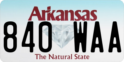 AR license plate 840WAA