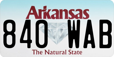 AR license plate 840WAB