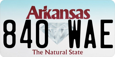 AR license plate 840WAE
