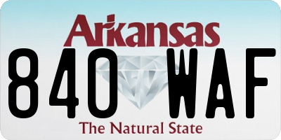 AR license plate 840WAF