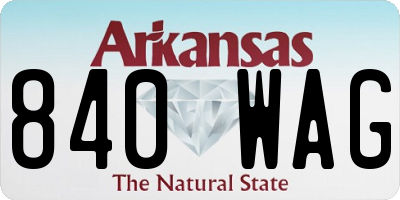 AR license plate 840WAG