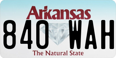 AR license plate 840WAH
