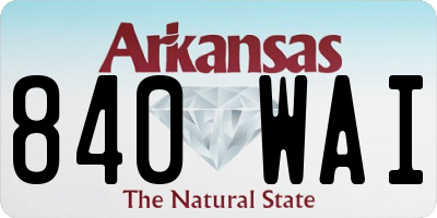 AR license plate 840WAI