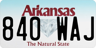 AR license plate 840WAJ
