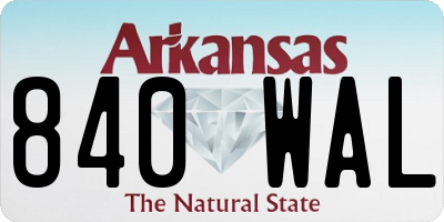 AR license plate 840WAL