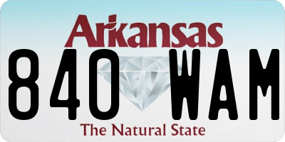 AR license plate 840WAM