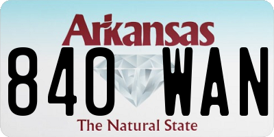 AR license plate 840WAN