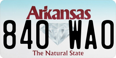 AR license plate 840WAO