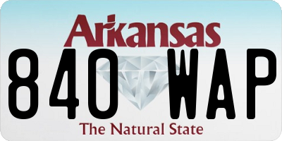 AR license plate 840WAP