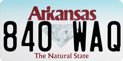 AR license plate 840WAQ