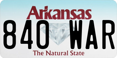 AR license plate 840WAR