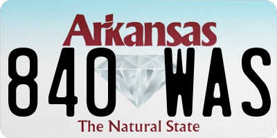 AR license plate 840WAS