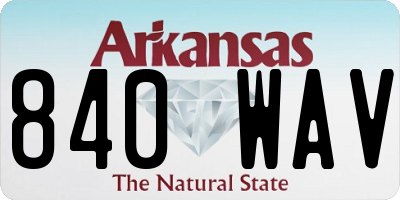 AR license plate 840WAV