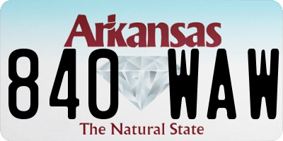 AR license plate 840WAW