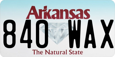 AR license plate 840WAX