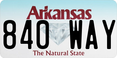 AR license plate 840WAY