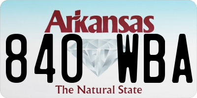 AR license plate 840WBA