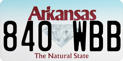 AR license plate 840WBB