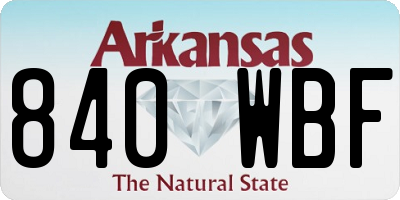 AR license plate 840WBF