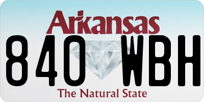 AR license plate 840WBH