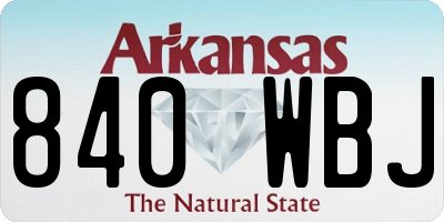 AR license plate 840WBJ