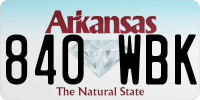 AR license plate 840WBK