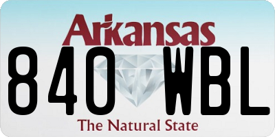AR license plate 840WBL