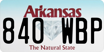 AR license plate 840WBP