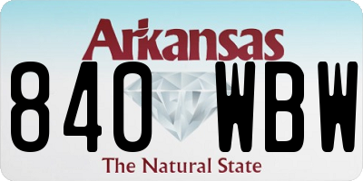 AR license plate 840WBW