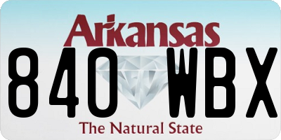 AR license plate 840WBX