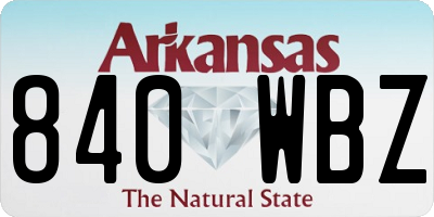 AR license plate 840WBZ
