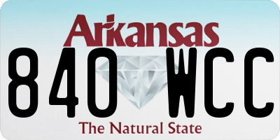 AR license plate 840WCC