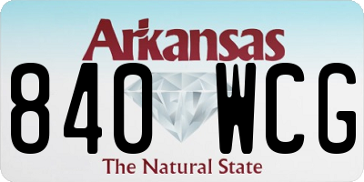 AR license plate 840WCG