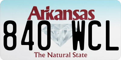 AR license plate 840WCL