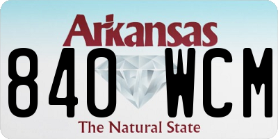 AR license plate 840WCM